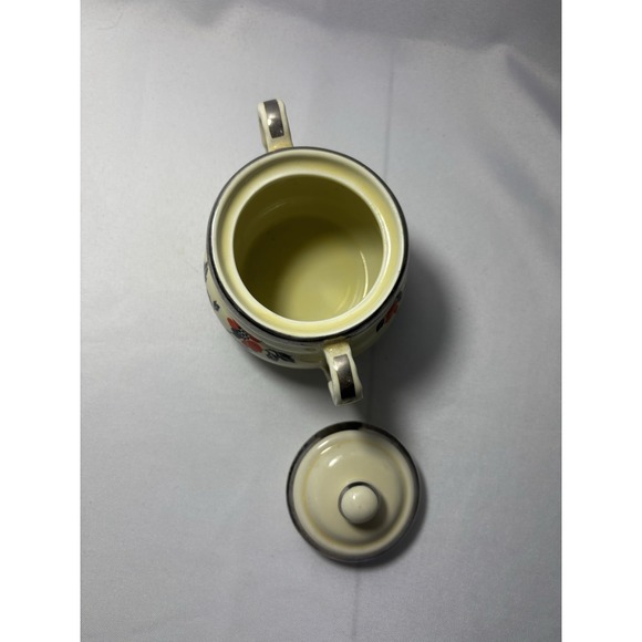 🌸Hall's Superior Quality Red Poppy Sugar & Creamer & Tea Pot With Lids - Picture 14 of 15